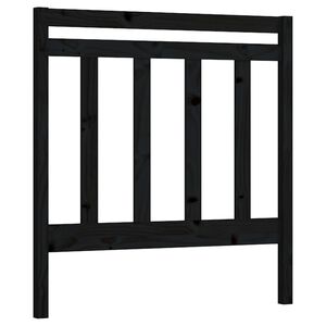 vidaXL gultas galvgalis, melns, 81x4x100 cm, priedes masīvkoks