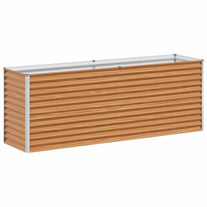 vidaXL Augstā puķu kaste Gai&scaron;i brūns 195 x 50 x 68 cm Cinkots tērauds