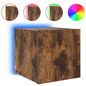 vidaXL TV plaukti ar LED lampiņām, 30,5x35x30 cm, ozolkoka krāsā