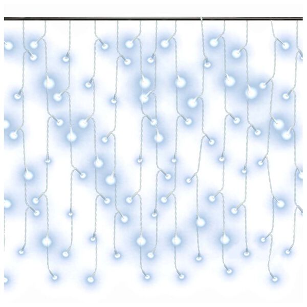 vidaXL LED lampiņu aizkars, 10 m, 400 vēsi baltas LED, 8 funkcijas