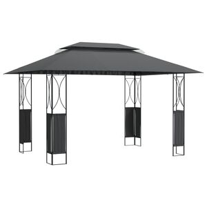 vidaXL nojume ar jumtu, 400x300x270 cm, antracītpelēka, tērauds