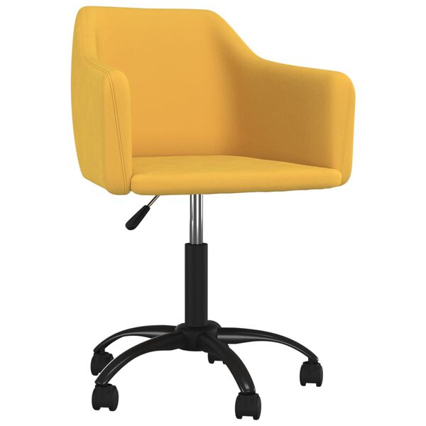 vidaXL grozāms virtuves krēsls, dzeltens samts
