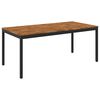 vidaXL Dārza vakariņu galds Dabiska un melna 147 x 88,5 x 75 cm