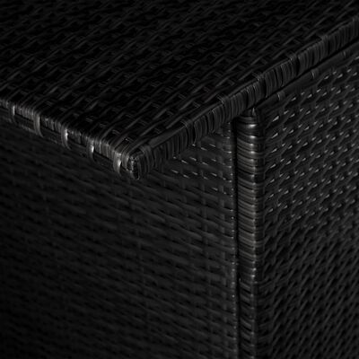 vidaXL 3-daļīgs bistro mēbeļu komplekts ar matračiem, PE pinums, melns