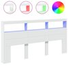 vidaXL galvgaļa skapis ar LED, balts, 200x17x102 cm