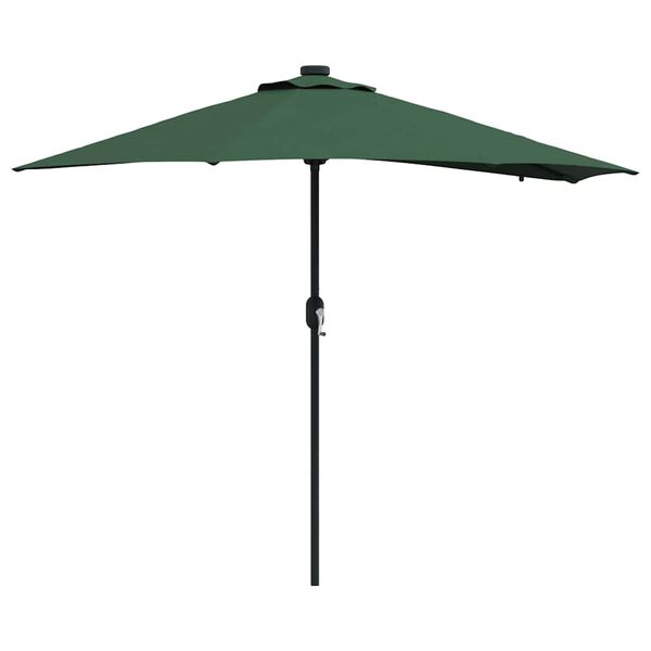 vidaXL Dārza parasols Zaļa 294 x 150 x 223 cm Poliesters un tērauds