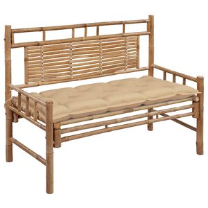 vidaXL dārza sols ar matraci, 120 cm, bambuss