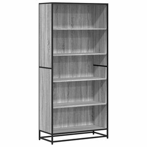 vidaXL grāmatplaukts, pelēka koka, 80,5x35x170,5 cm, inženierijas koks