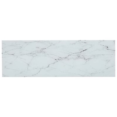 vidaXL plaukts, 100x36x168 cm, balts marmora raksts, rūdīts stikls