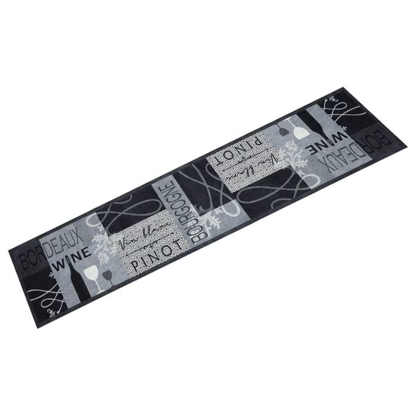 vidaXL virtuves paklājs, mazgājams, vīna apdruka, 60x300 cm , samts