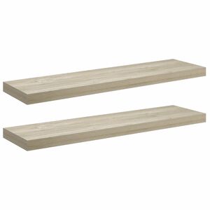 vidaXL sienas plaukti, 2 gab., ozolkoka krāsā, 90x23,5x3,8 cm, MDF