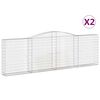 vidaXL arkveida gabiona grozi, 2 gb., 400x30x120/140cm, cinkota dzelzs