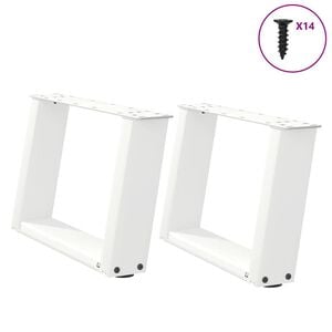 vidaXL kafijas galdiņa kājas, 2 gab., U-veida, baltas, 40x(30-31) cm, tērauds