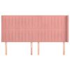 vidaXL galvgalis ar malām, rozā samts, 183x16x118/128 cm