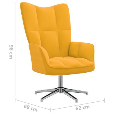 vidaXL atpūtas krēsls ar kāju balstu, sinepju dzeltens samts