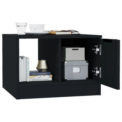 vidaXL kafijas galdiņš, melns, 50x50x36 cm, inženierijas koks