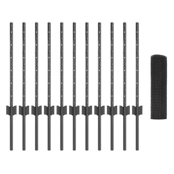 vidaXL Žogs ar stabu Pelēka 0,5 x 25 m Tērauds