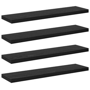 vidaXL Grāmatplaukta Paneļa 3 līmeņi 4 gab. 40 x 10 x 1,5 cm Melns