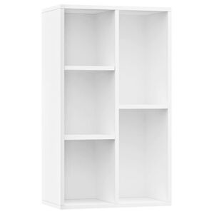 vidaXL grāmatu plaukts, 50x25x80 cm, balta inženierijas koks