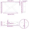 vidaXL kafijas galdiņa kājas, 2 gab., dabīgs tērauds, 50x(30-31,3) cm, tērauds