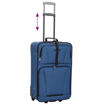 vidaXL piecdaļīgs koferu komplekts, zils audums