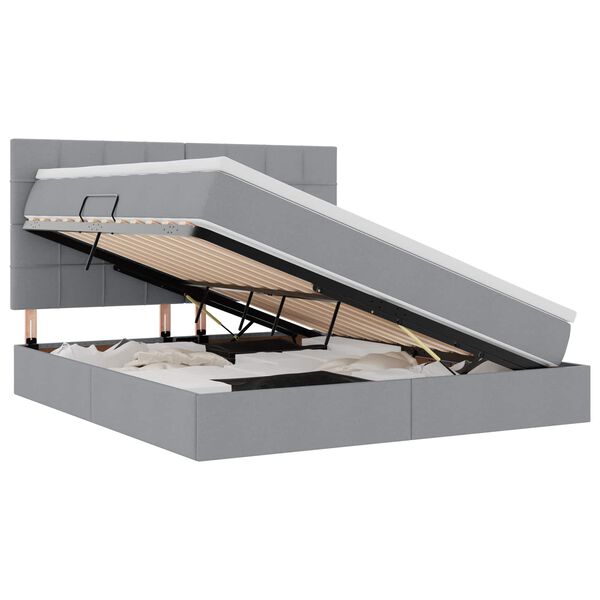 vidaXL Gulta ar uzglabā&scaron;anas vietu un matraci 160 x 200 cm Poliesters