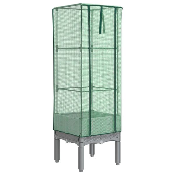 vidaXL paaugstināta puķu kaste ar pārsegu, 40x40x140 cm