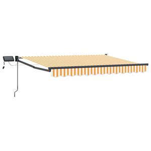 vidaXL Manuālā izvelkamā nojume ar LED apgaismojumu 3 x 2,5 m