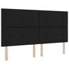 vidaXL LED gultas pamatne ar galvas klāju Melna 180 x 200 cm audums
