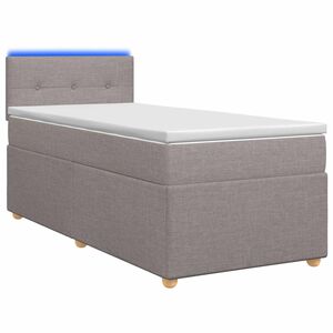 vidaXL Kontinentālā gulta ar matraci Pelēkbrūna 80 x 200 cm Audums