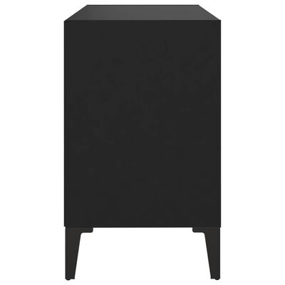 vidaXL TV plaukts, metāla kājas, melns, 69,5x30x50 cm, skaidu plāksne
