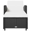 vidaXL sauļošanās zvilnis, bēšs matracis, melna PE rotangpalma