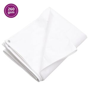 vidaXL brezenta pārklājs, 260 g/m&sup2;, 2x3 m, balts, HDPE