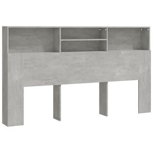 vidaXL gultas galvgalis ar plauktu, betona pelēks, 180x19x103,5 cm