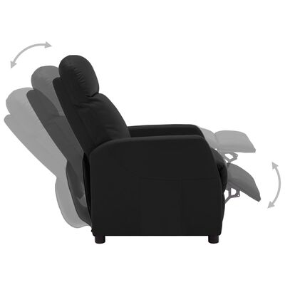 vidaXL elektrisks atpūtas krēsls, atgāžams, melna mākslīgā āda