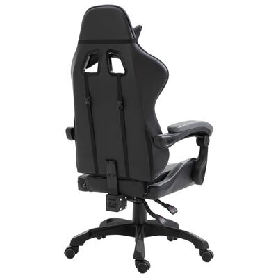 vidaXL datorspēļu krēsls, pelēka mākslīgā āda