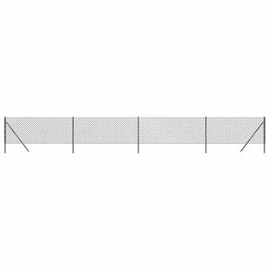 vidaXL stiepļu žogs, 1x10 m, antracītpelēks