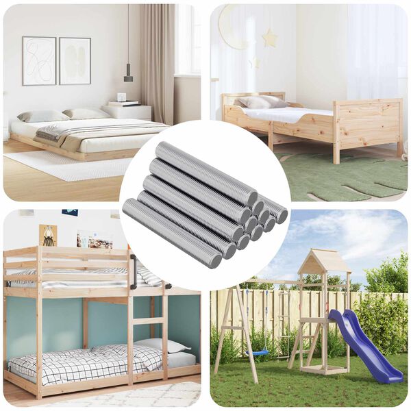 vidaXL Vītņu stienis 1000 pcs Sudraba Tērauds