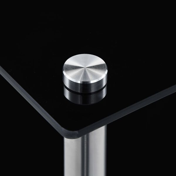 vidaXL 5-līmeņu plaukts, melns, 40x40x130 cm, rūdīts stikls