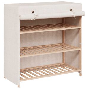 vidaXL apavu skapis ar pārsegu, balts, 79x40x80 cm, audums