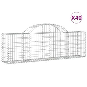 vidaXL arkveida gabiona grozi, 40 gb., 200x30x60/80 cm, cinkota dzelzs
