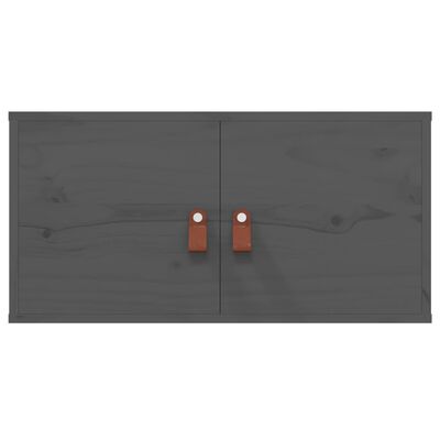 vidaXL sienas skapītis, pelēks, 60x30x30 cm, priedes masīvkoks