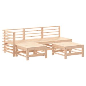 vidaXL 5-daļīgs dārza atpūtas mēbeļu komplekts, priedes masīvkoks