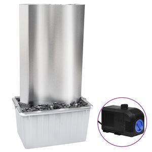 vidaXL dārza strūklaka, sudraba, 60,2x37x122,1 cm, nerūsējošs tērauds