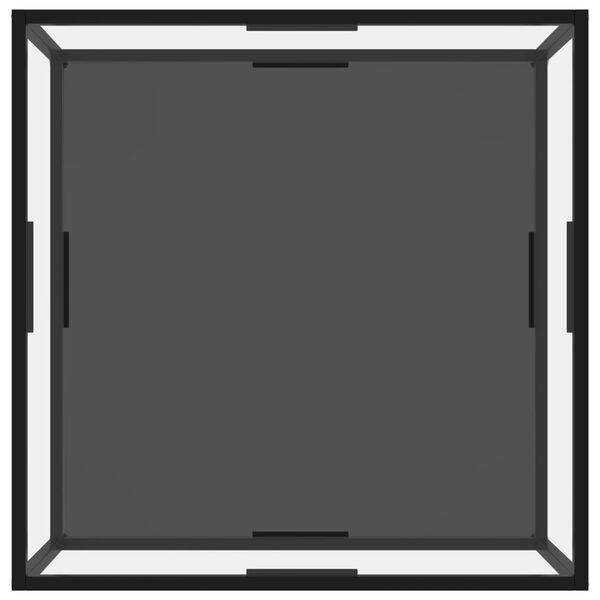 vidaXL kafijas galdiņ&scaron;, melns, caurspīdīgs, 80x80x35 cm, rūdīts stikls