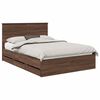 vidaXL Gultas rāmis Brūns ozols 140 x 190 cm Inženieru koks