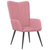 vidaXL atpūtas krēsls ar kāju balstu, rozā samts