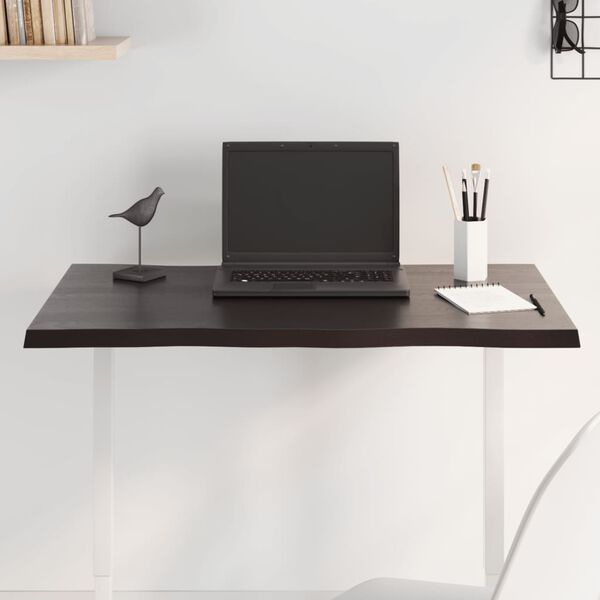 vidaXL galda virsma, tum&scaron;i brūna, 80x40x2 cm, ozola masīvkoks