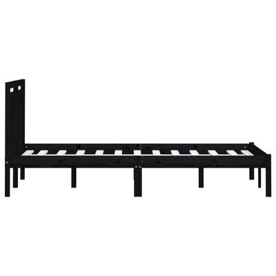 vidaXL gultas rāmis, melns, 180x200 cm, Super King izmērs, masīvkoks