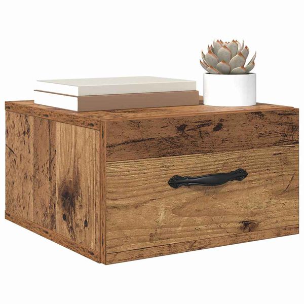 vidaXL Nakts skapītis Vecs koks 35 x 35 x 20 cm Inženierijas koks